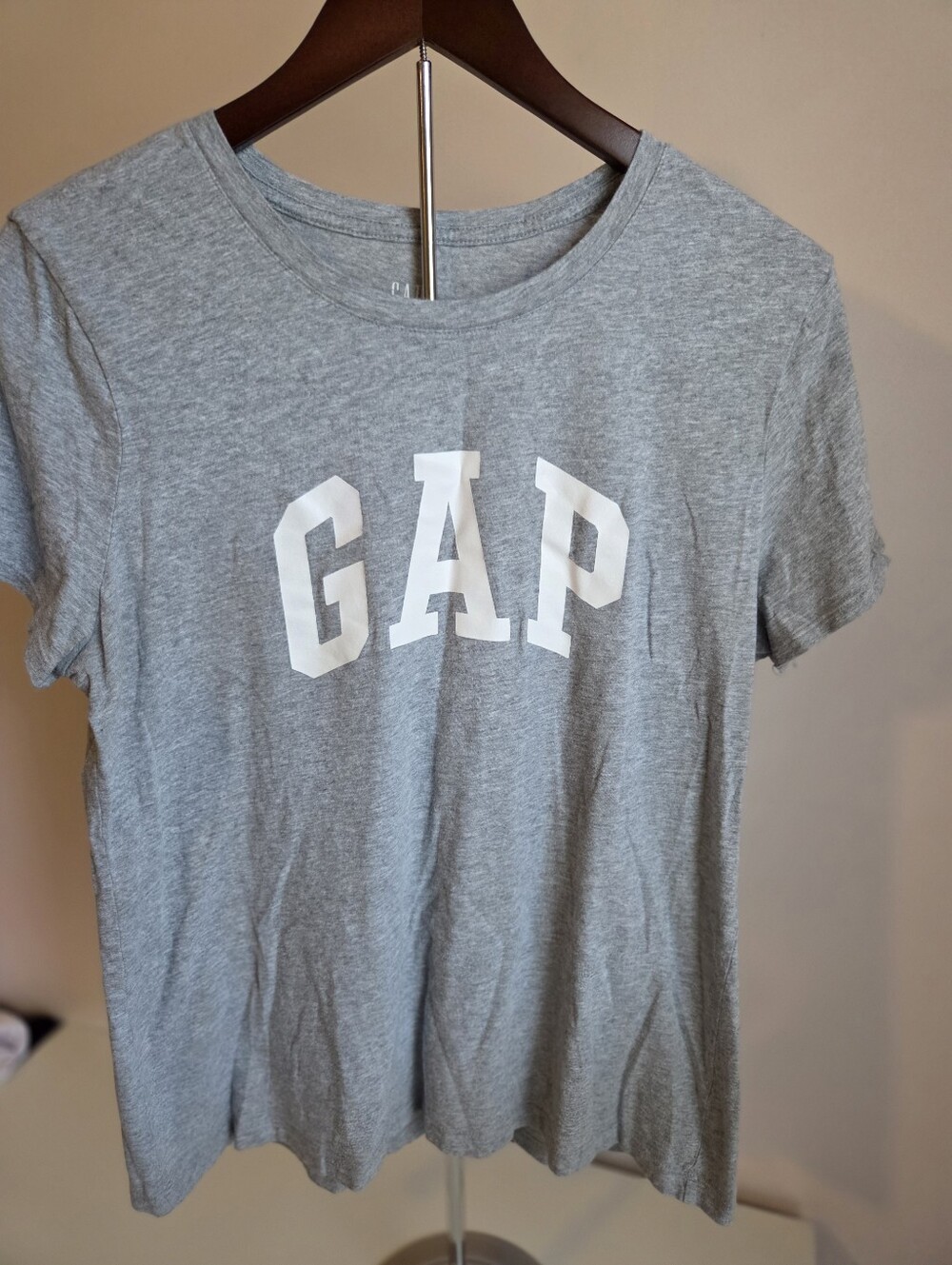 GAP Heather Gray Tee with White Logo